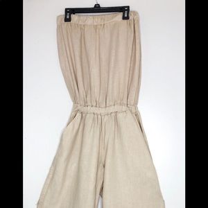 Jolie Strapless Tan Jumpsuit size Medium